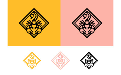 Emblème de scorpion stylisé, design graphique.
