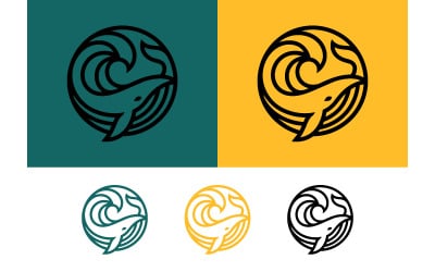 Val i vågcirkellogotyp för marin varumärkesbyggande.