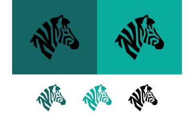 Logo con testa a strisce di zebra per un tema africano.