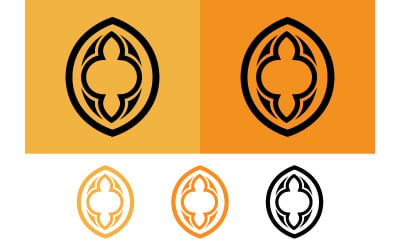 Abstract oval logo design geometric shape vector.