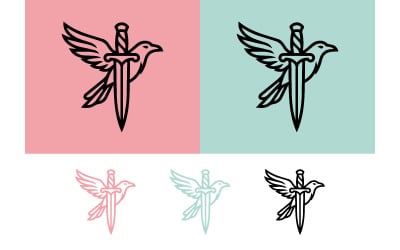 Logo représentant un oiseau transpercé d&amp;#39;une épée.
