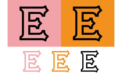Gothic letter E logo abstract design vector.