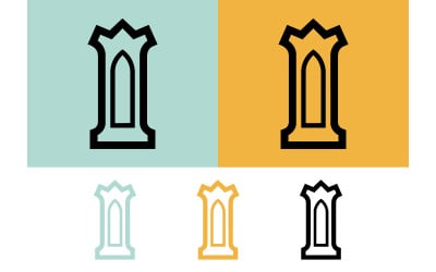 Gothic letter I logo abstract design vector.