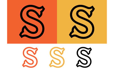 Gothic letter S logo abstract design vector.
