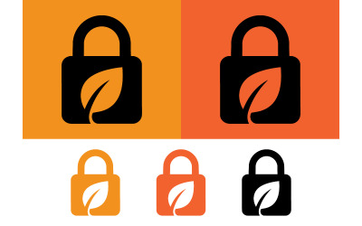 Green lock with leaf logo security icon.