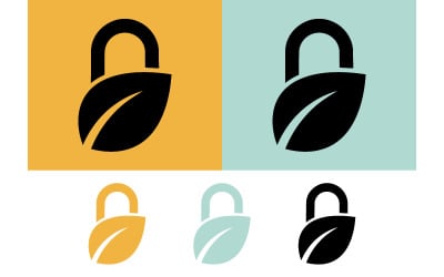 Concepts de logos de feuilles de cadenas sur des fonds aux couleurs discrètes.