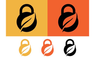 Round lock with leaf element logo.