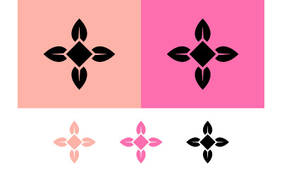 Эмблема с цветочным рисунком на розовом и персиковом фоне.