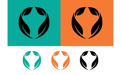 Logo circulaire en forme de feuille, concept nature.