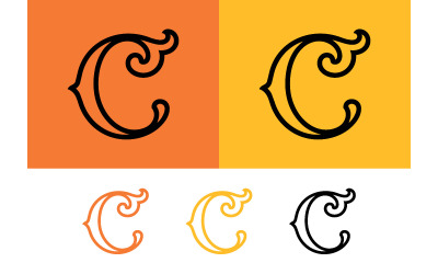 Dekorativa bokstaven C-logotyper på bakgrunder.