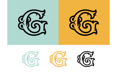 Sierlijk logo met de letter G en monogram-elementen.