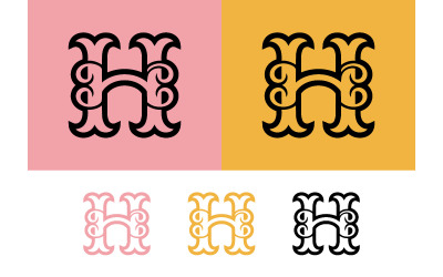 Sierlijk logo met de letter H en monogram-elementen.