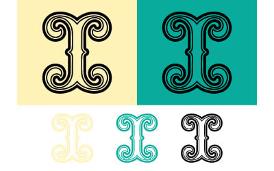 Utsmyckade I brev elegant emblem logotypdesign.