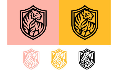 Logo-ontwerp met tijgerschildembleem.