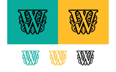 Elegante monogramma W con elementi floreali per il branding.