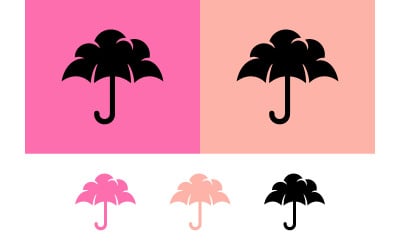Grafiskt element i paraplyrosa och persika.