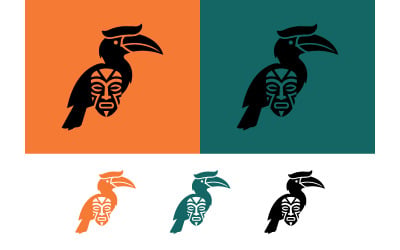 Calao avec logo de masque tribal.