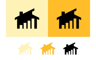 Grafico della casa in ascesa, crescita finanziaria, simbolo dell&amp;#39;edificio.