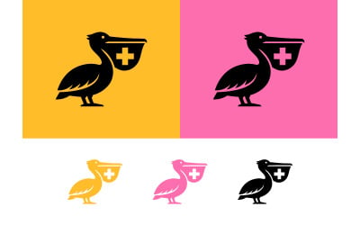 Pelican with medical cross bag logo.