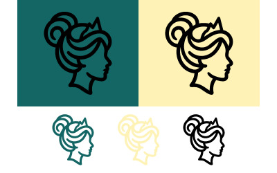 Princess profile icon in different background colors.