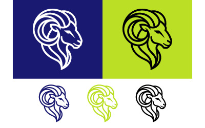 Symbol hlavy berana modrá a zelená.