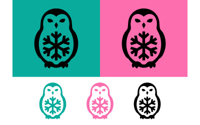 Teal owl with white doorway icon.
