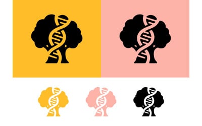 Tree dna icon on colored backgrounds.
