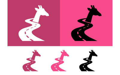 Giraffe met kronkelend weglogo.