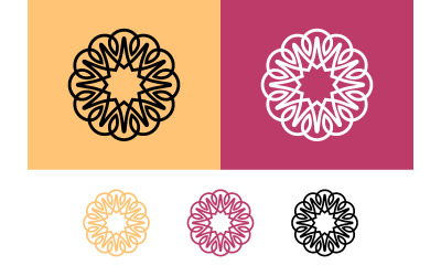 Utsmyckade stjärna blommig emblem vektor logo ikon.