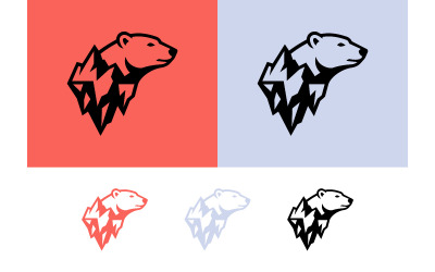 Cabeça de urso polar emergindo de um iceberg.
