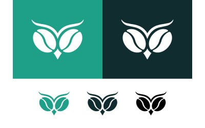Een slim concept voor een logo met een uil en een koffieboon.