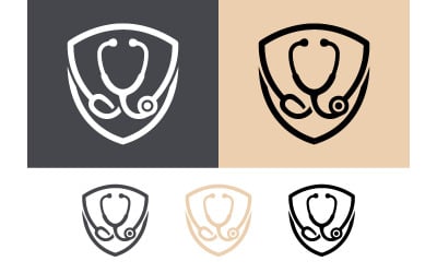 Stethoscope shield symbol for medical security.