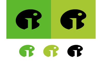 Abstract letter i logo with eye shape.