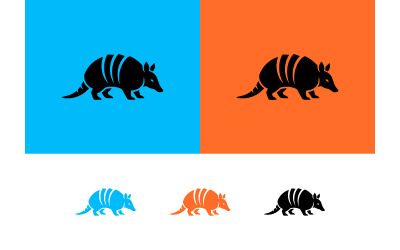 Armadillo icon set bold colors graphic.