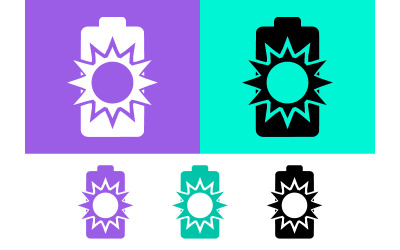 Battery icon with energy burst and clean background.