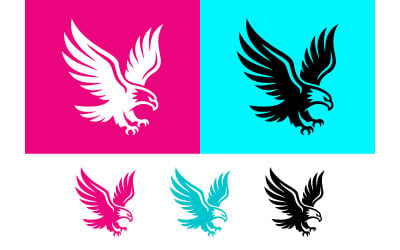Eagle icon set dynamic colors wings.