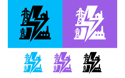 Electric energy industry infrastructure on color background.