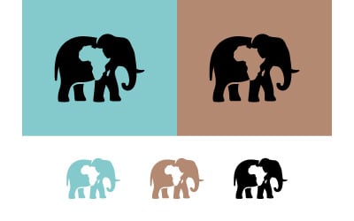 Elefant med Afrika karta grafisk logotyp.