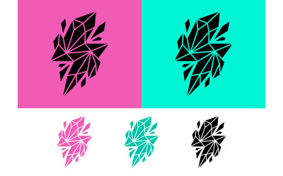 Geometric crystal shards on bright colored backgrounds.