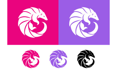 Pangolin logo stylized pink purple graphic.