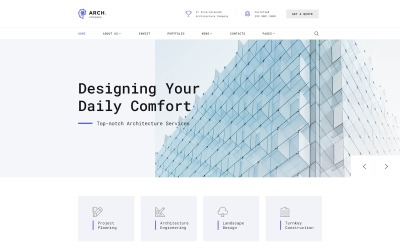 Arch - Mimari Çok Sayfalı HTML Web Sitesi Şablonu