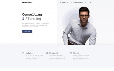 Consulter - Stylová poradenská společnost Vícestránková HTML webová šablona