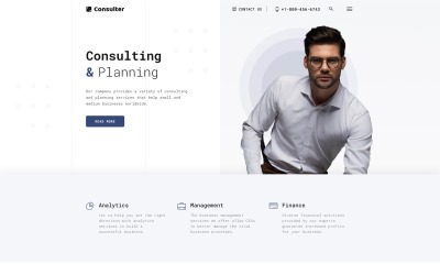 Консультант - Многостраничный HTML-шаблон сайта стильной консалтинговой компании