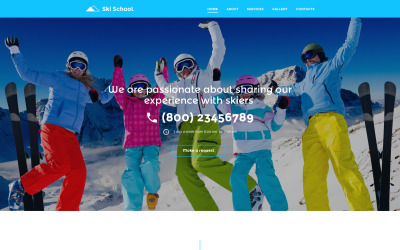 Plantilla para sitio web de escuela de esquí