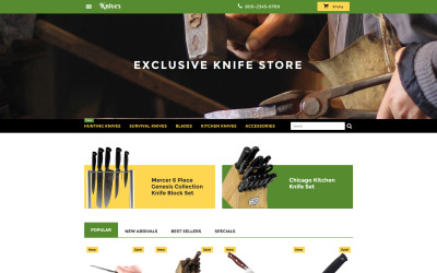 PrestaShop-tema för knivar