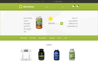 Responsive Nutrition/Supplements OpenCart Template #57773