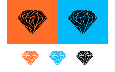 Abstract diamond with leaf-like pattern logo.