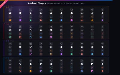 Abstract Shapes Icon Set 4 Styles
