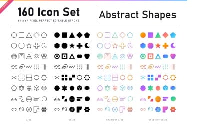 Abstract Shapes Icon Set 4 Variations