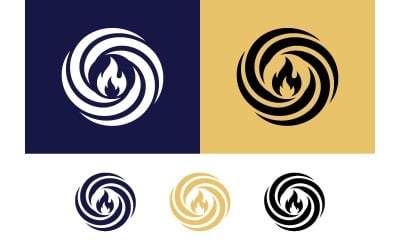 Fire swirl logo for energy and passion.